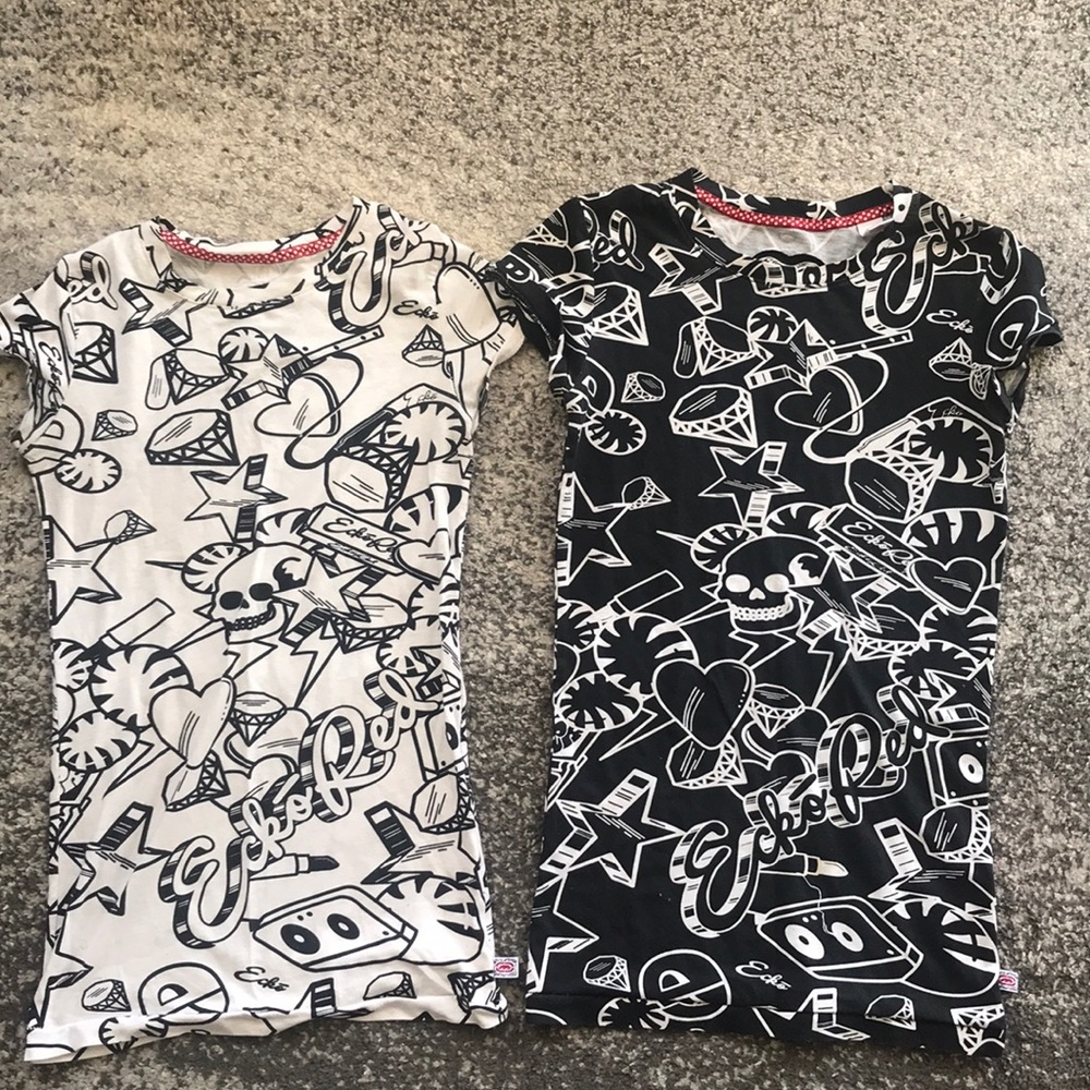 White and Black Twin T-Shirt